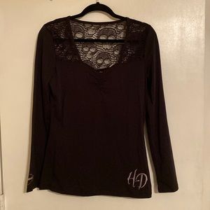 Womens Harley Davidson Skull Top SZ M
